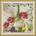 CaptainCrafts Cross Stitch Kits for Adults Stamped 11CT White Wine Pattern - color: White wine, size: Stamped