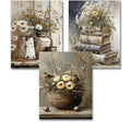 Tiwabb 3 Pack Retro Flowers Stamped Cross Stitch Kits for Adults Beginners - color: 3 Pack Retro Flower