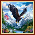 Joyhoor Stamped Cross Stitch Kits for Beginners, Needlepoint Kits for Adults, 11CT Counted Embroidery Kits-Eagle Flag 18x18 inchs - color: Artstyle10