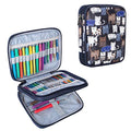 Teamoy Crochet Hook Organizer Case, Empty Crochet Hook Holder, Cats Blue - color: Cats Blue