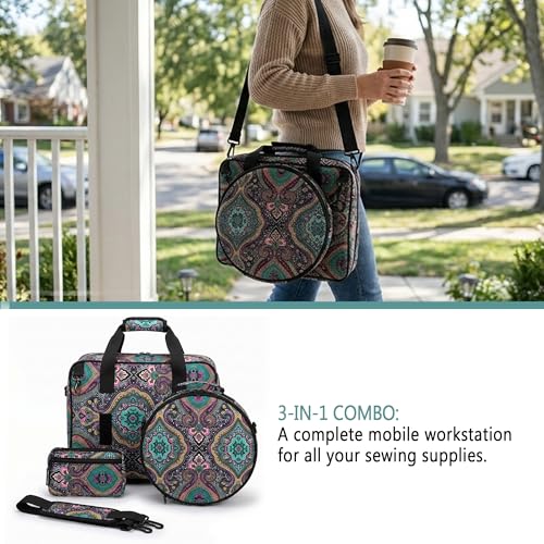 Embroidery Bag, 3-in-1 Modular Set with Organizer Pockets