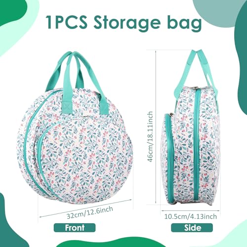 Embroidery Project Bag, Embroidery Supplies Storage Carrying Tote Case with Multiple Pockets and Handle, Cross Stitch Bag, Double Layer Embroiderys Project Bags for Floss Hoops Thread (Lake Blove) - color: Lake Blove