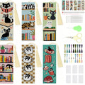 NEGEKFKX 6 Pcs Black Cat Cross Stitch Bookmark Kit for Adult Beginners - color: Cross stitch bookmark-15