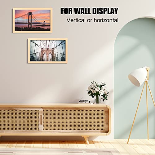 KINLINK 8.5x14 Picture Frame, Natural Solid Wood Frame with Acrylic Plexiglass for Pictures 8.5x14 without Mat, Tabletop and Wall Mounting Display Photo Frame 1 Pack - color: Natural, size: 8.5x14