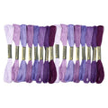 16 Skeins 131 Yards Embroidery Thread Friendship Bracelets String Cross Stitch Threads Cotton Floss Yarn DIY 6 Ply 1.2mm for Making Sewing Needlework Knitting Stitching Craft Supply Purple - color: Purple