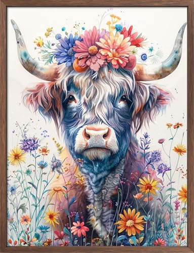 Leczany Cross Stitch Patterns Stamped Kit for Beginners | Embroidery Supplies DIY Craft Kit Needlepoint for Adults Starter | 11CT, 3 Strands | Flowers and Cattle 15.8x20.9 inches - color: 11CT Stamped kits, Flowers and Cattle 15.8x20.9 inches