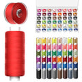 96Pcs Professional Sewing Thread Kit, 48 Colors 400 Yards/Spool, [Top Durability with 4-Ply Tight-Twist] AAA-Grade Polyester Thread with Prewound Bobbins, Sewing Machine Thread for Repair Quilting DIY