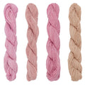 FREEBLOSS 4 Pcs Sashiko Thread 100M x 4 Colors Cotton Embroidery Floss 3 Stranded Pink Embroidery Threads Japanese Quilting & Sewing Thread for Sashiko Kit Supplies - color: Pink&Purple