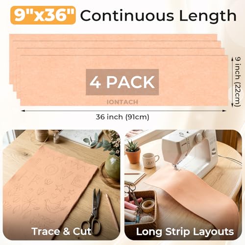 IONTACH 9" X 36" Soft Felt Sheets 1.6mm Thick (4 Packs, Peach Fuzz) - color: Peach Fuzz