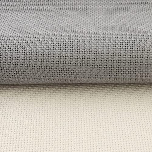 KCS 4/6 pc of 12" x 18" 18CT Counted Cotton Aida Cloth Cross Stitch Fabric (6 pc, Light Steel Grey) - color: Light Steel Grey, size: 6 pc