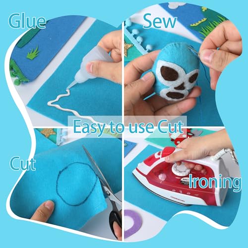 HaoFeiJH 6Pcs Felt Sheets 8"x20" (Vibrant Multicolor 12pcs) - color: Vibrant Multicolor 12pcs