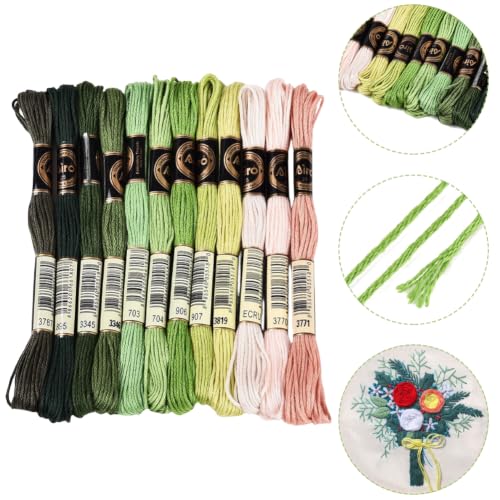 12 Skeins 105 Yards Green Friendship Bracelet String for Jewelry - color: Grass Color
