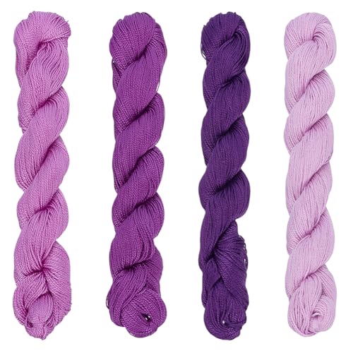 FREEBLOSS 4 Pcs Sashiko Thread Sashiko Skein 100M * 4 Colors Pure Cotton Embroidery Thread Japanese Sewing Threads Quilting and Embroidery Kit Supplies, Purple - color: Purple Theme