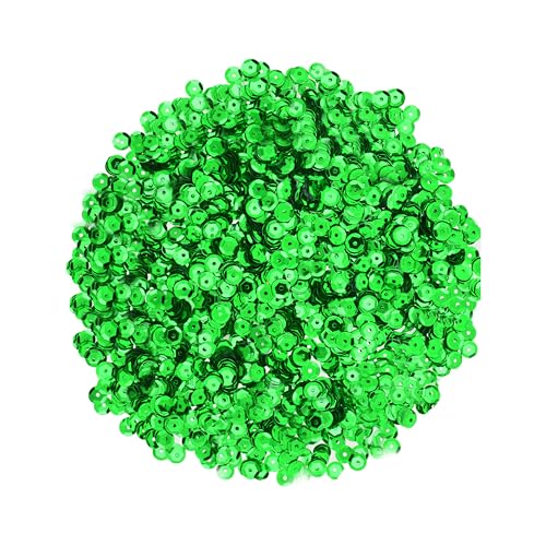 Mandala Crafts 6mm Cup Round Green Sequins for Sewing Embroidery - color: Green, size: 6mm Cup Sequins