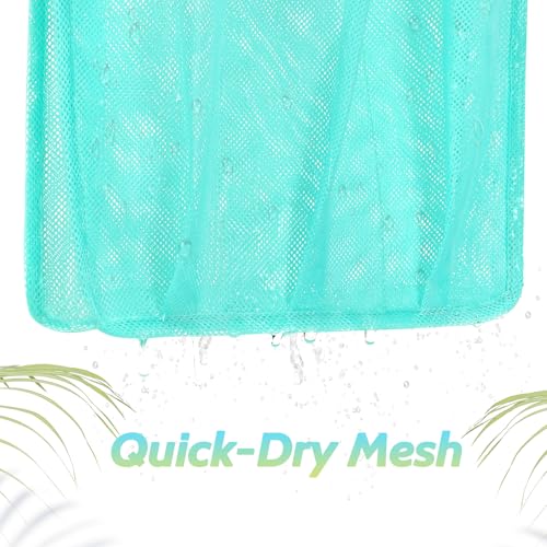 famichan Mesh Shower Caddy Portable, Gym Travel Camp Dorm Room Essentials for College Student Boy Girl, Bathroom Shower Bag - Blue - color: Blue