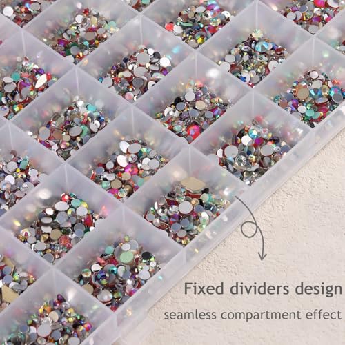42 Grids Clear Plastic Beads Gems Organizer Box With Dividers