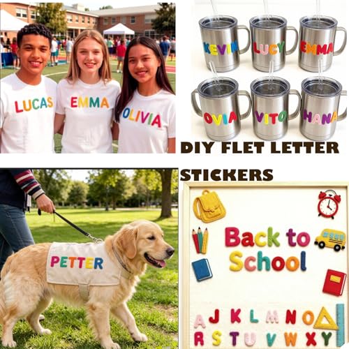 520Pcs Felt Letter Stickers, 1 Inch Alphabet for DIY Crafts
