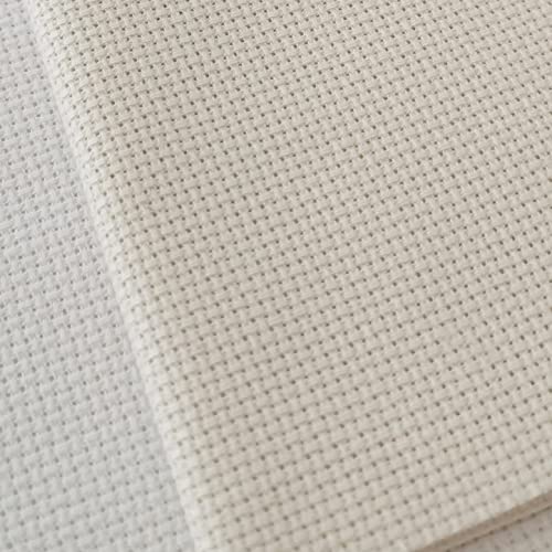 KCS 4/6 pc of 12" x 18" 18CT Counted Cotton Aida Cloth Cross Stitch Fabric (6 pc, Antique White) - color: Antique White, size: 6 pc