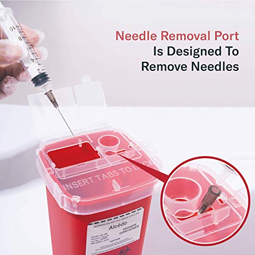 Alcedo 1 Quart Sharps Container (3-Pack) for Needle & Syringe Disposal - size: 1 Quart