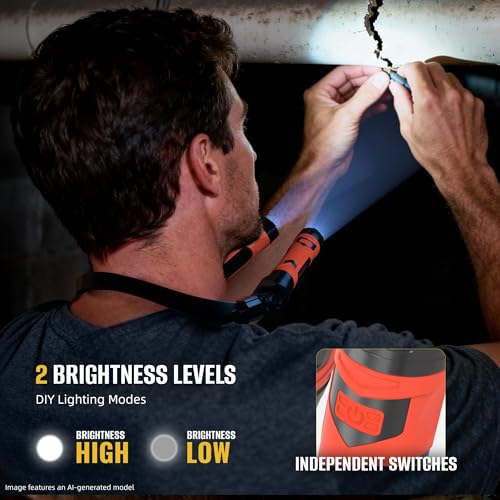CLAKAP 800 Lumens Rechargeable LED Neck Light - color: Sunset Red