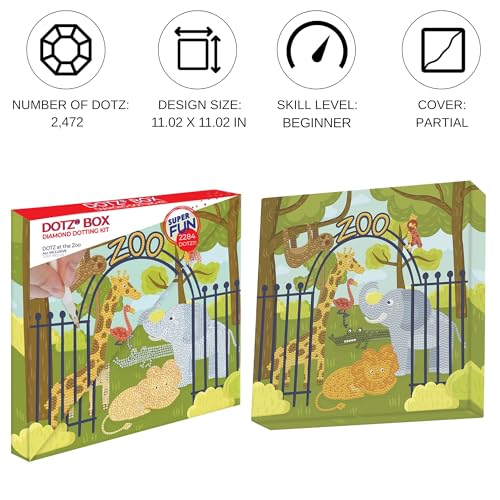 DIAMOND DOTZ At The Zoo Animal Diamond Painting Kit for Adults with Gems - color: DOTZ at the Zoo
