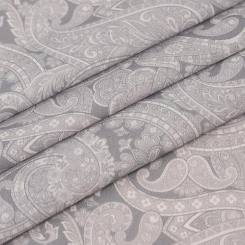 ROC-lon® 100% Cotton, 108" Wide, Preshrunk, Lightweight, Quilt Backing Fabric for Sewing and Craft Paisley Grey, 3 Yard Cut - color: Paisley Grey, size: 3 yard pre cut