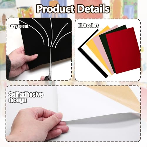 Biaungdo Self Adhesive Felt Sheets, White, 12 Pcs, 8 x 12 Inch - color: White