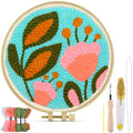 TINDTOP Punch Needle Kits, Tulip Punch Embroidery Kits for Adults - color: Green Tulip