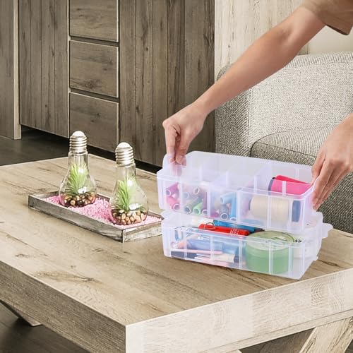 Plastic Storage Container Box with 30 Adjustable Compartments