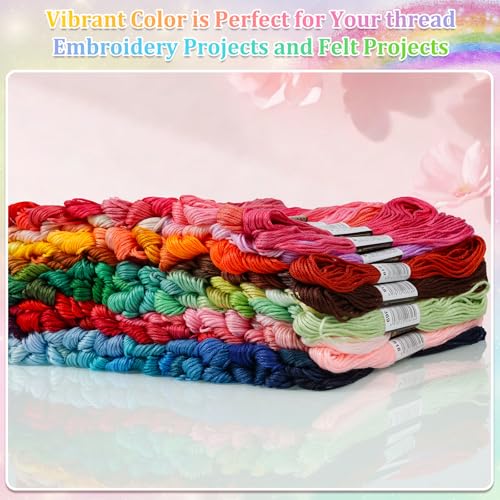 Paxcoo 447 Colors Embroidery Floss Cross Stitch Thread Friendship Bracelet Making String with Needles - color: 447 Colors