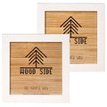WOOD SIDE ORBIS Rustic Wooden Square Picture Frames 8x8, White, Set of 2 - color: White