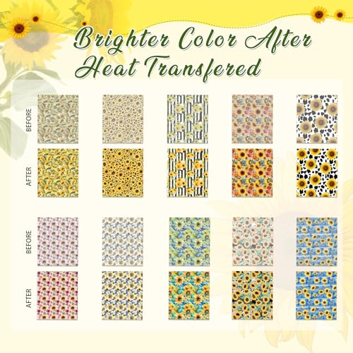 HTVSTD Yellow Sunflower Sublimation Transfer Ink Paper 10 Sheets 12 * 10in - color: Sunflower-10