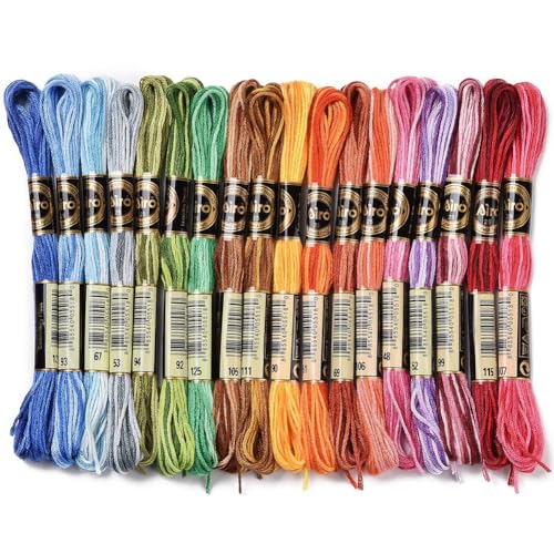18 Skeins 157.5 Yards Variegated Embroidery Floss for Jewelry DIY - color: Rainbow Color