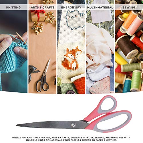 JubileeYarn Titanium Softgrip Scissors Set - Pinking, Sewing, Arts, Crafts, Office - 1 Set of 4 - Pink - color: 4pc Pink, size: 1 Set
