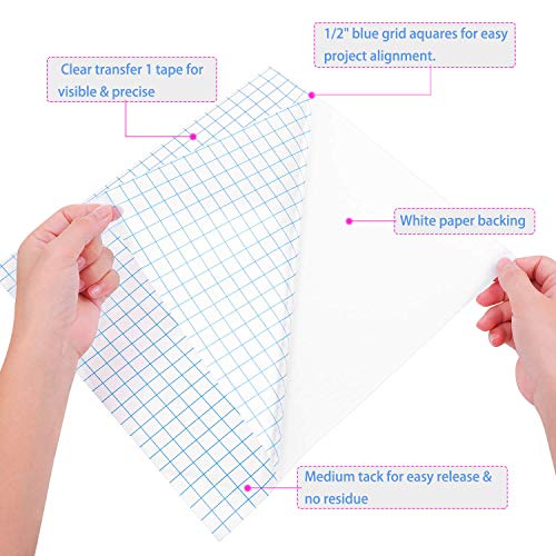 selizo Transfer Tape, 20 Pack Transfer Tape Clear Contact Paper for Craft - color: 20 Pack, size: Medium Tack Tape with Grid Lines