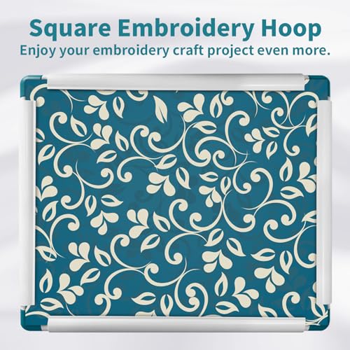 2 Pack Square Embroidery Hoops, Cross Stitch Snap Frames 9x11 & 11x15
