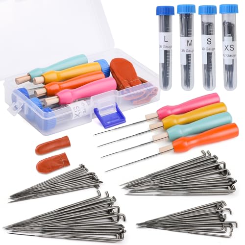 Wonvoc 80 Pcs Needle Felting Needles, 4 Sizes Triangle Felting Needles - color: triangle-80