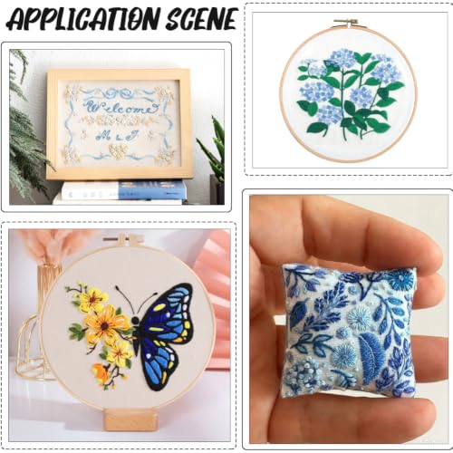 16 Skeins 140 Yard Blue Embroidery Floss 6 Ply Gradient Color Embroidery Thread Polyester Cross-Stitch Threads Friendship Bracelets String for Hand Embroidery String Art DIY Creation - color: Blue