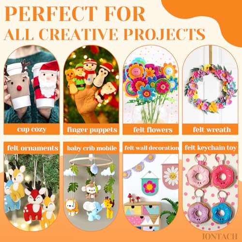 IONTACH 9" X 12" Soft Felt Sheets 1.6mm Thick (6 Packs, Apricot) - color: Apricot Nude