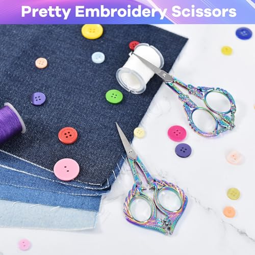 AQUEENLY Embroidery Scissors Small Sewing Scissors for Fabric Cutting 2 PCS