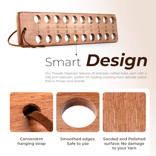 Savina Embroidery Floss Organizer, 20-Hole Cross Stitch Thread Holder Storage Tool, Accessory for Cotton Thread Craft DIY Sewing Storage.