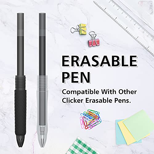 Vanstek 12 Black Erasable Gel Pen Refills, Gel Ink Refills Compatible with Erasable Pens, Fine Point 0.7 mm, Perfect for Writing Planner & Crossword Puzzles - color: 12 Pack Black Refills