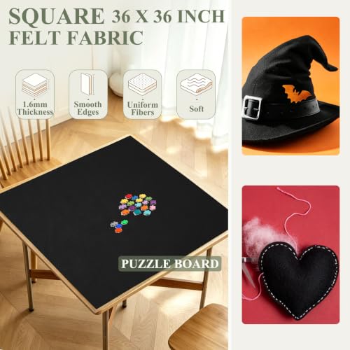 Black Felt Fabric 36" X 36"(1 Square Yard) 1.6mm Thick Soft Felt Sheet - color: Black