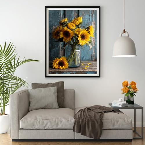 Moohue 14ct Counted Stamped Cross Stitch Kits for Adults Flowers Printed Cross Stitch Patterns Art Crafts Cross Stitch Supplies (Flowers 8) - color: Flowers 8