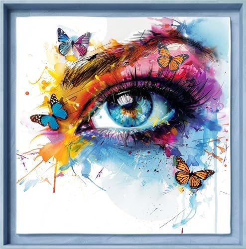 Leczany Cross Stitch Patterns Stamped Kit for Beginners | Embroidery Supplies DIY Craft Kit Needlepoint for Adults Starter | 11CT, 3 Strands | Eyeside Butterfly 16.5x16.5 inches - color: 11CT Stamped kits, Eyeside butterfly 16.5x16.5 inches