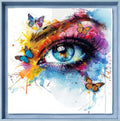 Leczany Cross Stitch Patterns Stamped Kit for Beginners | Embroidery Supplies DIY Craft Kit Needlepoint for Adults Starter | 11CT, 3 Strands | Eyeside Butterfly 16.5x16.5 inches - color: 11CT Stamped kits, Eyeside butterfly 16.5x16.5 inches