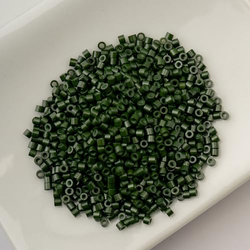 John Bead 25g Cylin Beads Opaque Forest Green 11/0 Glass Cylindrical Seed Beads for Jewelry Bracelets Necklaces Earrings Making Embroidery - color: Forest Green