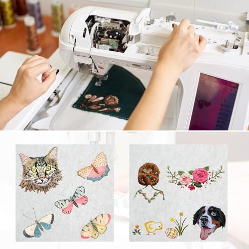 Embroidery Stabilizer, 400 Pcs 8"x8" Tear Away Stabilizer for Embroidery with Bilateral Stability and Small Size, Precut Sheets for Home and Commercial Use, Fits 4x4 & 6x6 Hoops