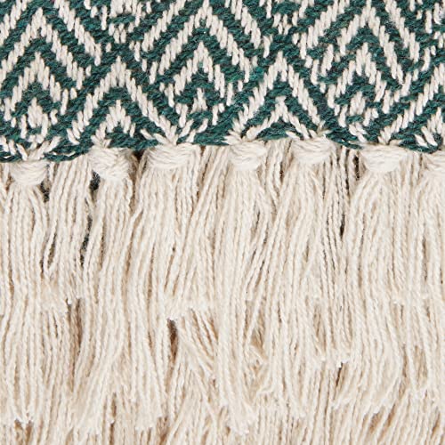 DII Diamond Throw Collection Cotton Woven, 50x60, Hunter Green - color: Hunter Green
