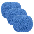 MECCANIXITY Crochet Thread Pearl Cotton Size 3 Dark Blue 3 Rolls 164 Yards for Crocheting Tatting Knitting Embroidery Sewing - color: Dark Blue